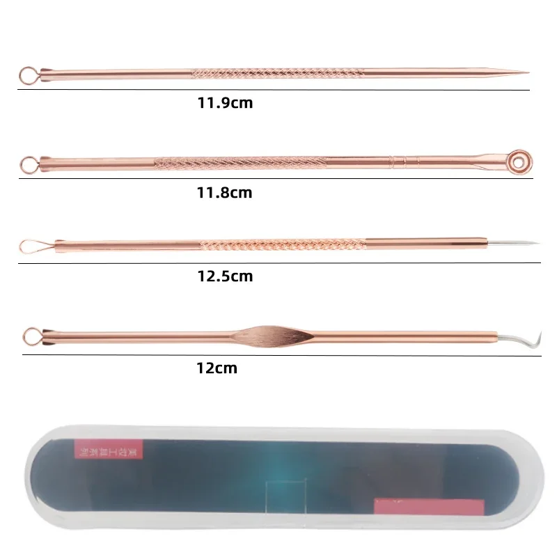 4 pz/set Acne Blemish Remover Estrattore di Comedone Ultra-fine Bellezza Viso Poro Cleaner Aghi Set Acne Ago Detergente Viso Pelle