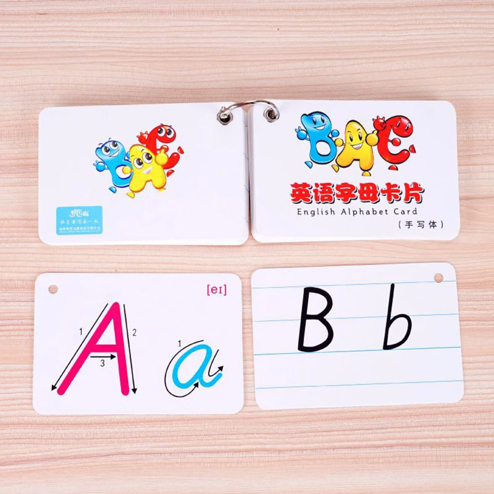 2 مجموعة 26 حرف بطاقات إنجليزية ملونة على الوجهين للأطفال تعلم ممارسة التهجئة ABC الأبجدية بطاقة فلاش لعبة محو الأمية