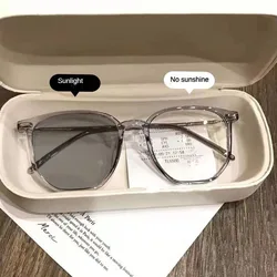 Photochromic Anti Radiation Eyeglasses for Women/Men Anti Blue Light Metal Frame Shades UV400  Anti Radiation Eyewaer Replaceabl