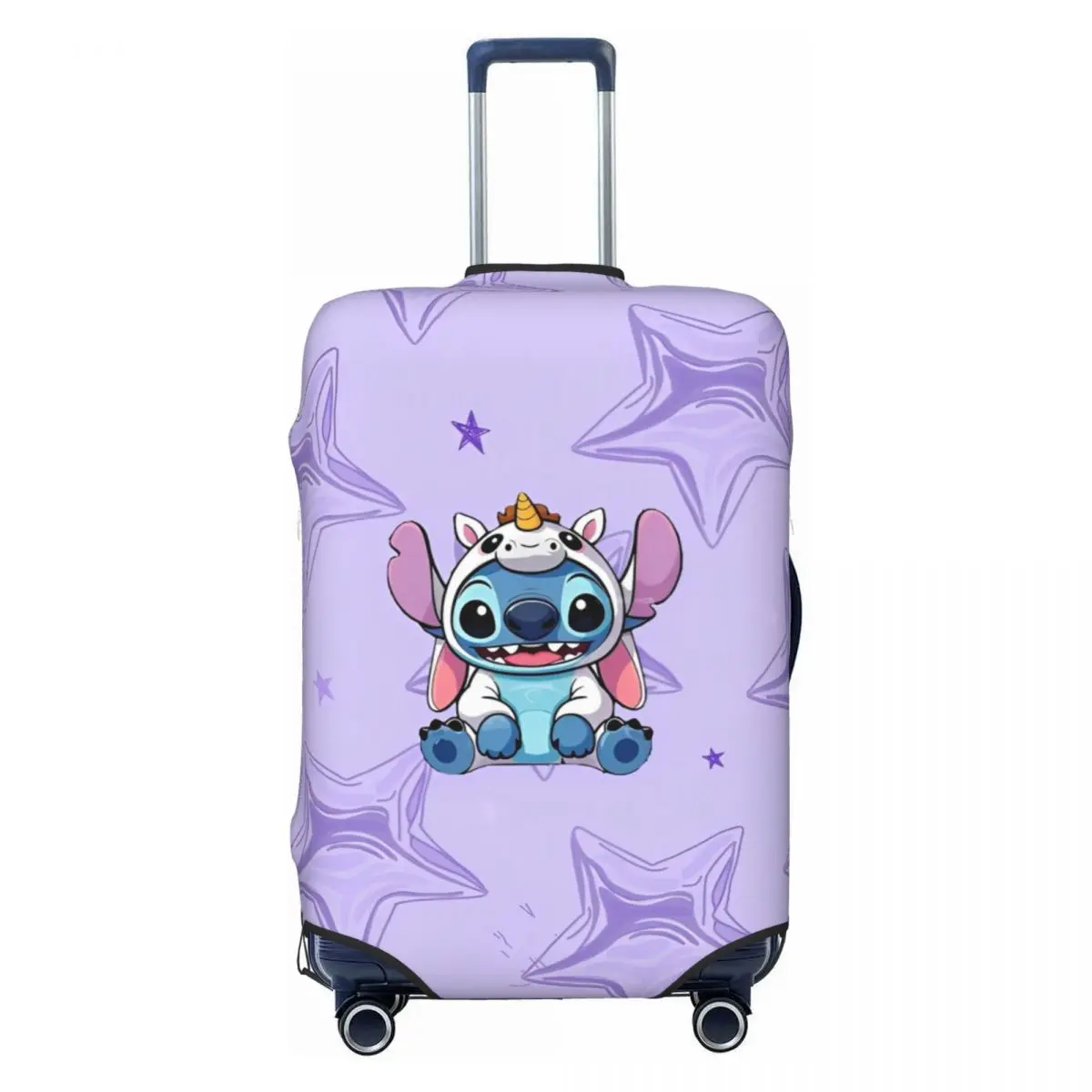 

Custom Cute Cartoon Stitch Purple Suitcase Cover Travel Flight Fun Luggage Supplies Protection