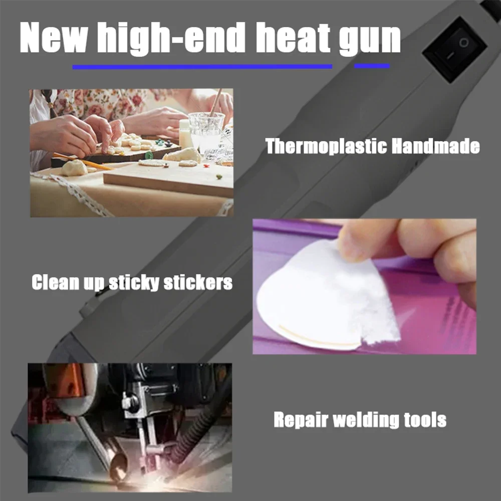 300 ° C 220v pistola de ar quente diy ferramenta calor ferramenta elétrica mini solda temperatura artesanato ventilador com suporte assento psiquiatra