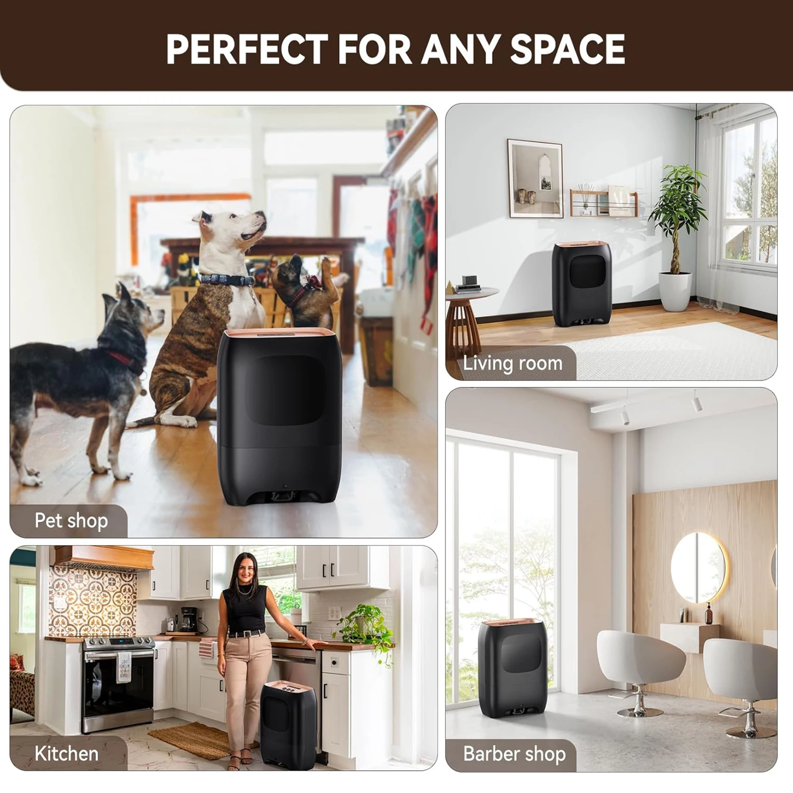 No contact vacuum automatic dustpan super fast powerful cleaning salon pet hair food dirt kitchen dust pot vacuum black