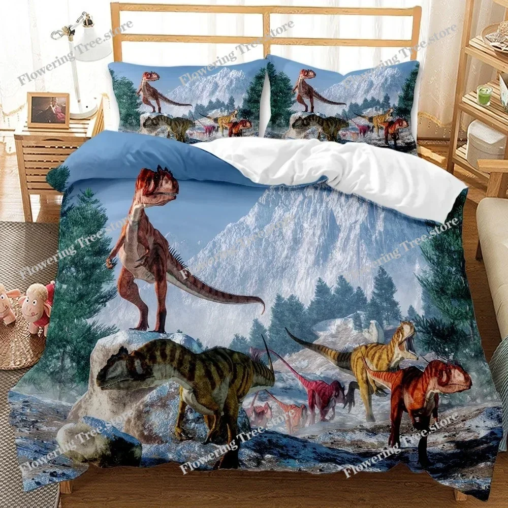 3D Dinosaur Bedding Sets Jurassic World Battle Duvet Cover Unique Dinosaur Quilt Cover Kids Boys King Polyester Comforter Cover