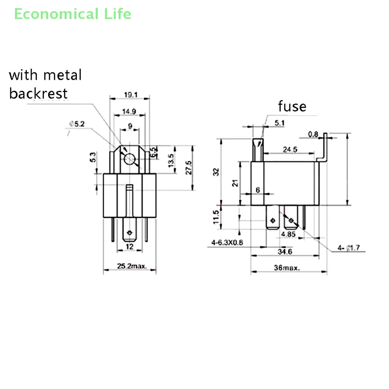 1Pc 4 Pin 5 Pin 30A Auto Relay With Fuse Coil Voltage 12V/24V DC Relay Vehicle Rel 12V/4P 24V/4P 12V/5P Fused Relay