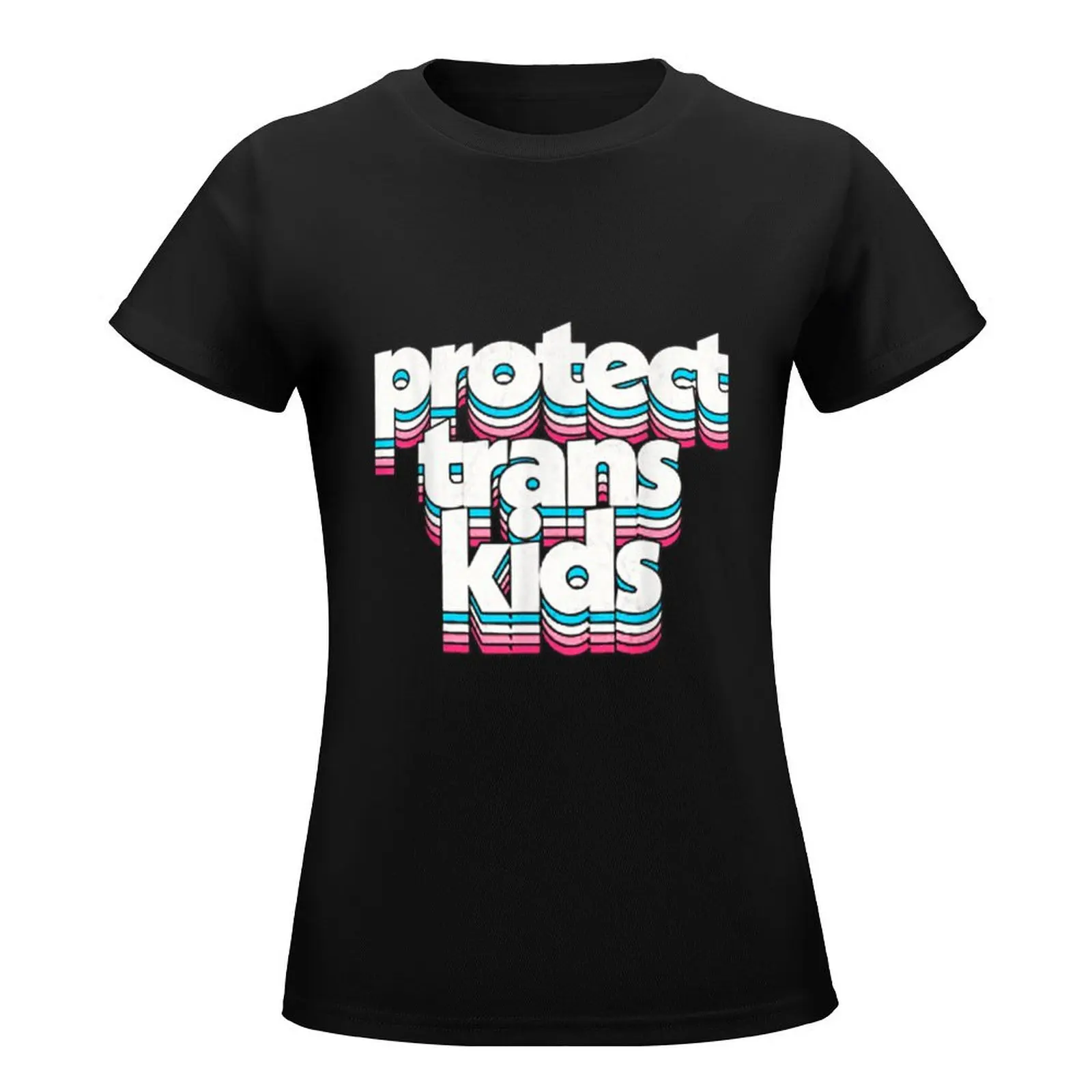 PROTECT TRANS KIDS T-Shirt Short sleeve tee plus size tops hippie clothes Women's summer blouses 2024