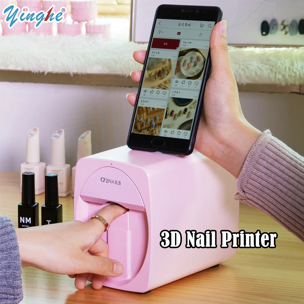 3D Portable Painted Nail Printer Machine Intelligent Automatic Printing Celebrity Home Nail Machine Artifact With Cartridge DIY