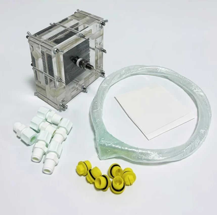 A set of ion membrane electrolysis cell (including: electrolysis cell+electrode+membrane+connector+tube)