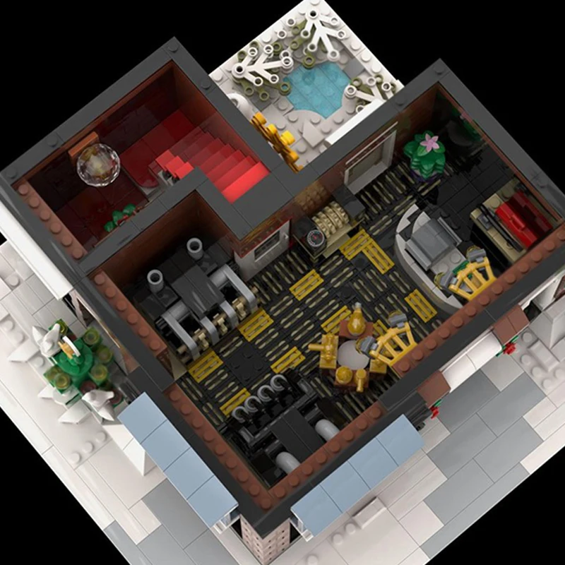 Modelo City Street View, ladrillos de construcción MOC, mansión de ladrillo rojo, tecnología Modular, regalos, vacaciones, montar, juguetes para niños, traje