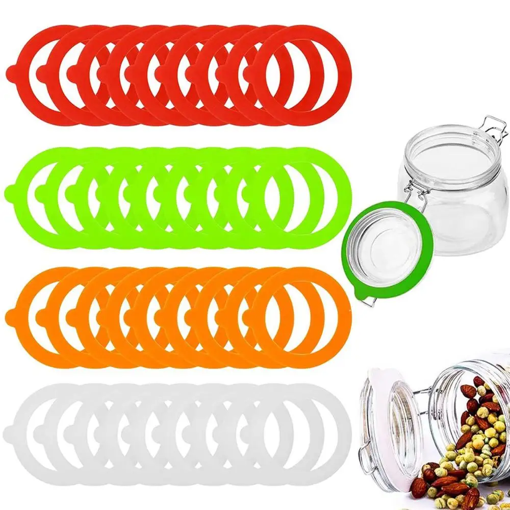 10Pcs Silicone Replacement Gasket Airtight Rubber Seals Rings For Mason Jar Lids Leak-proof Canning For Glass Clip Top Jars