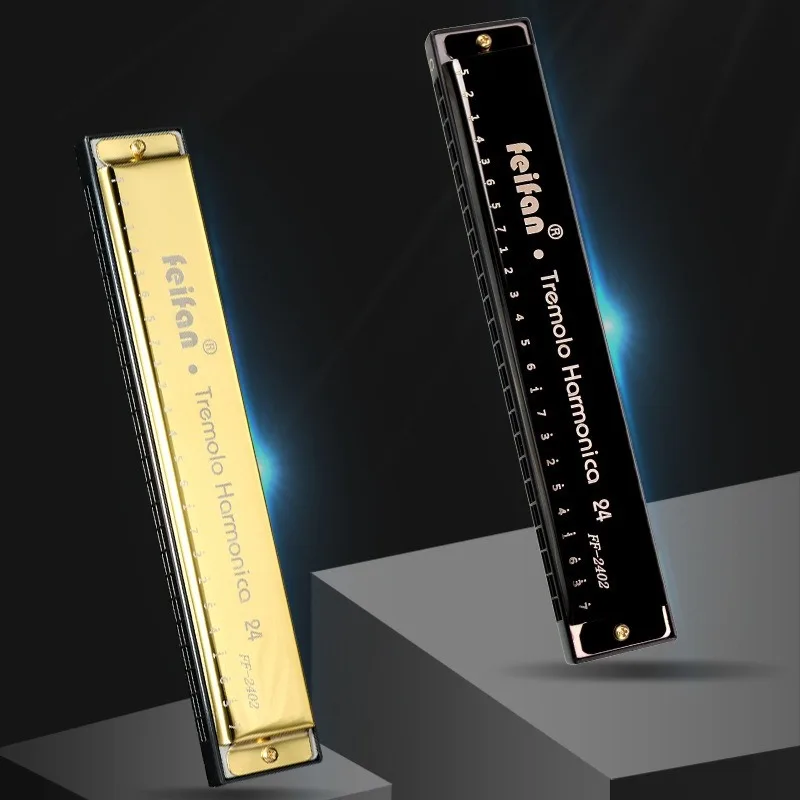 24 Holes Polyphonic Harmonica Beginners C Keys Harmonicas Adult Playing Strong Airtightness Harmonica Kids Practice Harmonicas