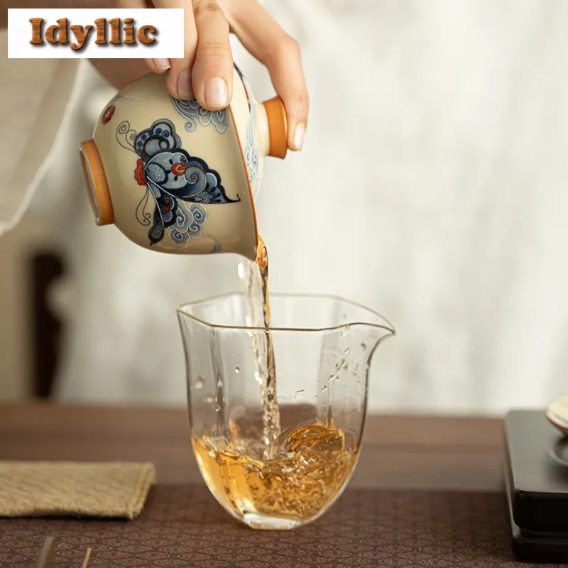 130 مللي رو فرن سحابة فراشة Gaiwan زن الشاي تورين براد شاي مع غطاء عدة صنع الشاي غطاء وعاء عناصر الشاي اكسسوارات الحرفية هدية #2