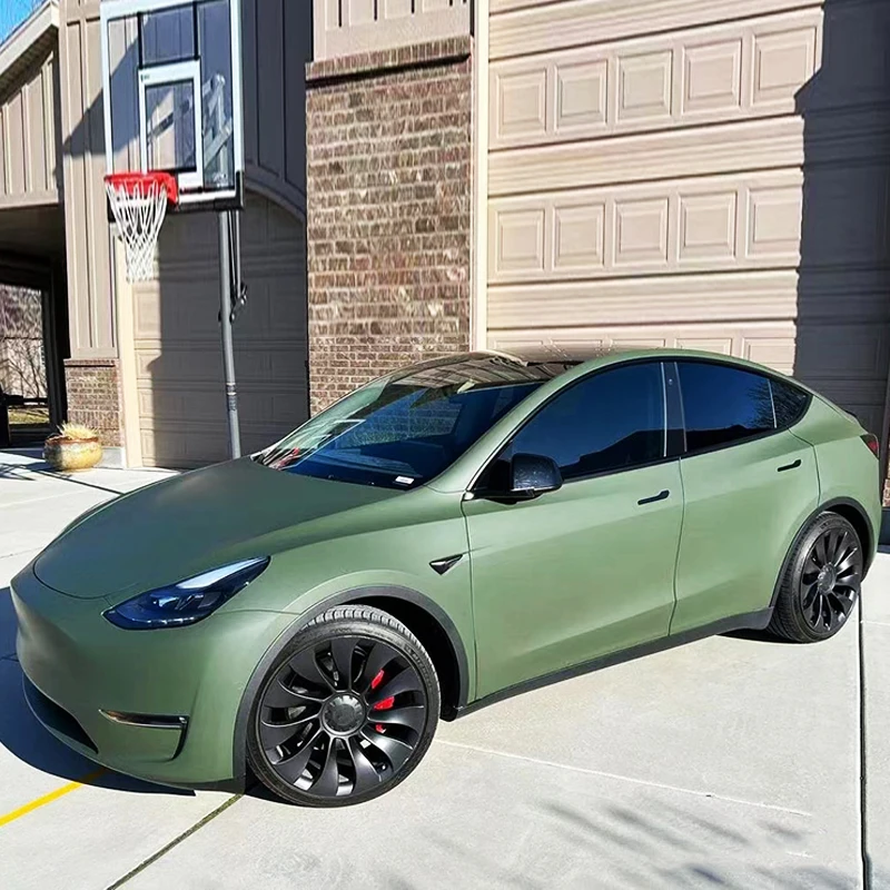 Premium Matte Green  Car Vinyl Wrap Film With Air Release Self Adhesive DIY Sticker Decal For Bicycle Console Computer Phone - view 6