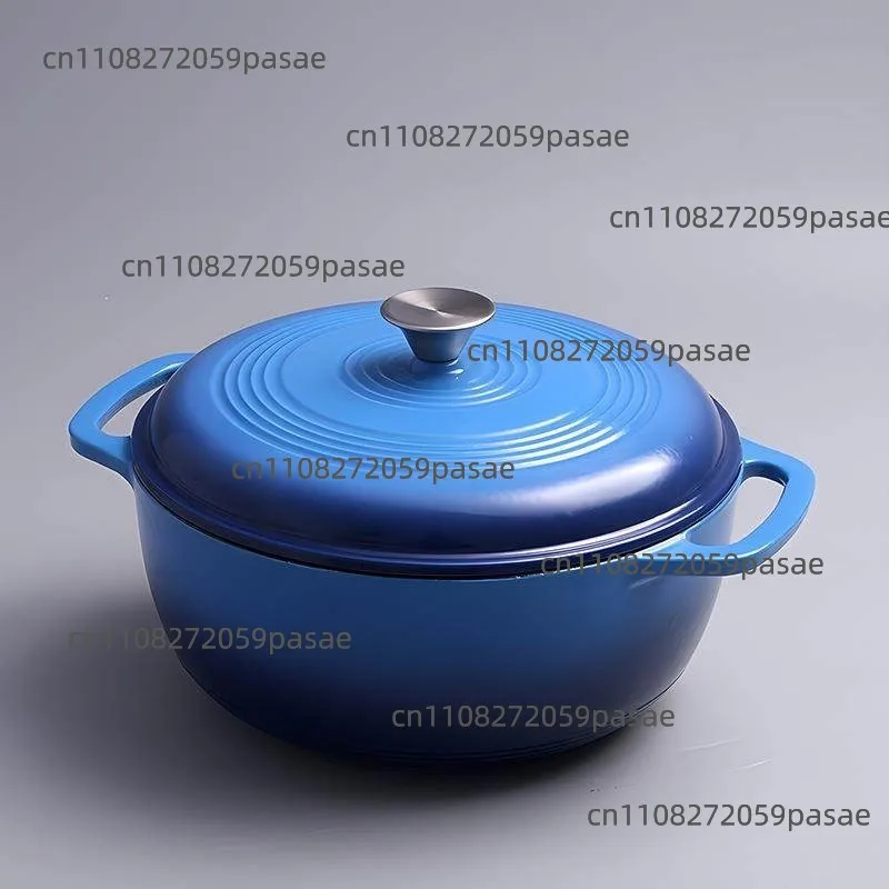 Cast Iron Enamel Pot Baking Bread Enamel Binaural Pot Deepened White Cast Iron Pot