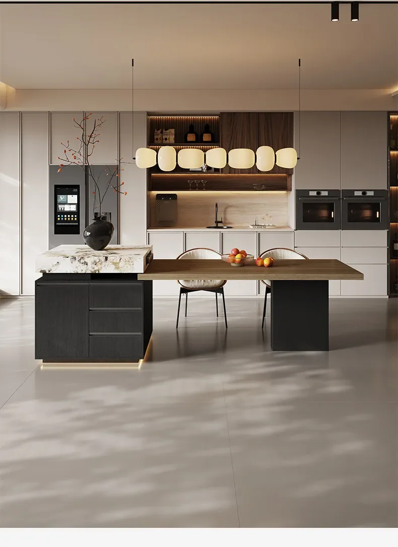 CX island table integrated household retractable rock slab modern light luxury medium guide platform small apartment