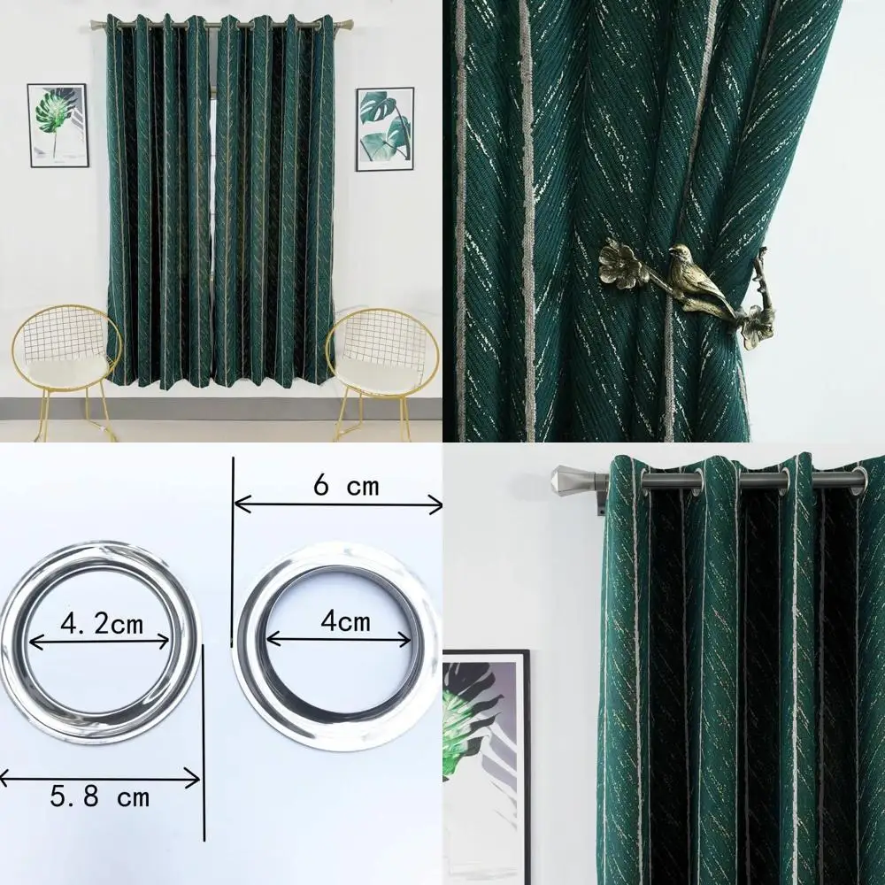 

Роскошные зеленые и золотые шторы с рисунком рыбьей кости в американском стиле ретро, 54x84 для гостиной и спальни