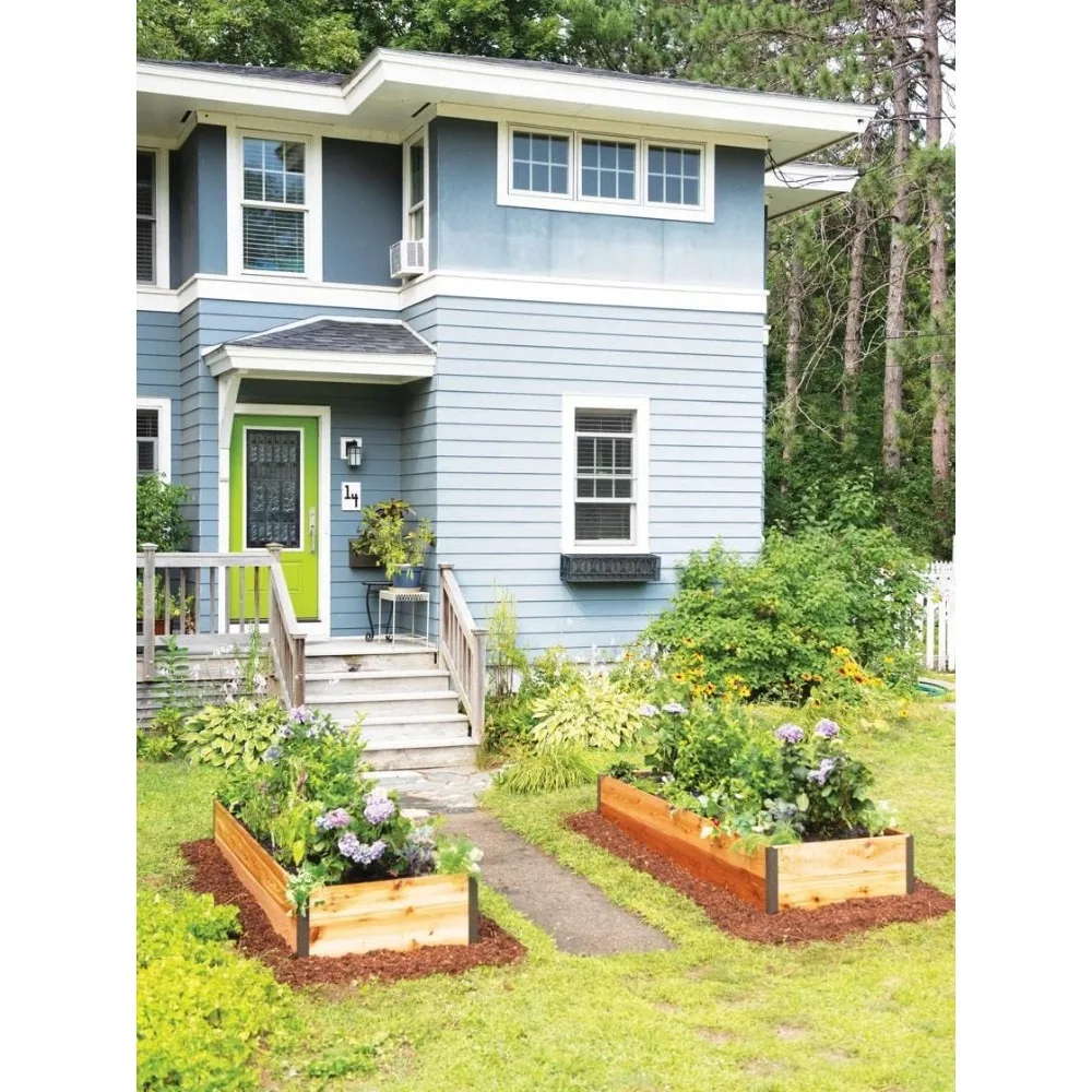 

Gardener's Supply Company Raised Garden Bed | Outdoor Cedar Planter Box w/Extra Deep Height for Rooted Plants, Herbs Flowerbed