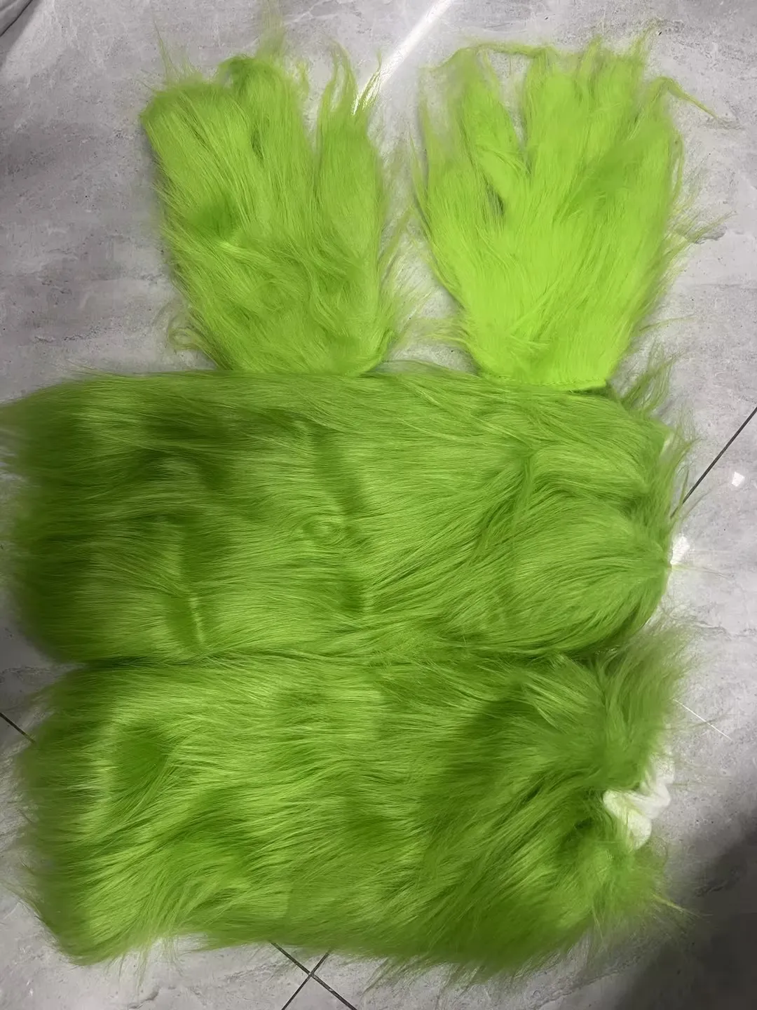 Christmas Costume Accessories Green Fuzzy Leg Warmers Gloves Cosplay Props for Party Favors Supplies