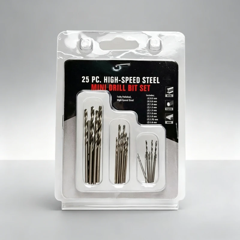 25PCS Precision HSS Twist Drill Bits 0.5-3.0mm Straight Shank Micro Hole Saw Set for CNC Milling Wood Metal Plastic DIY Projects