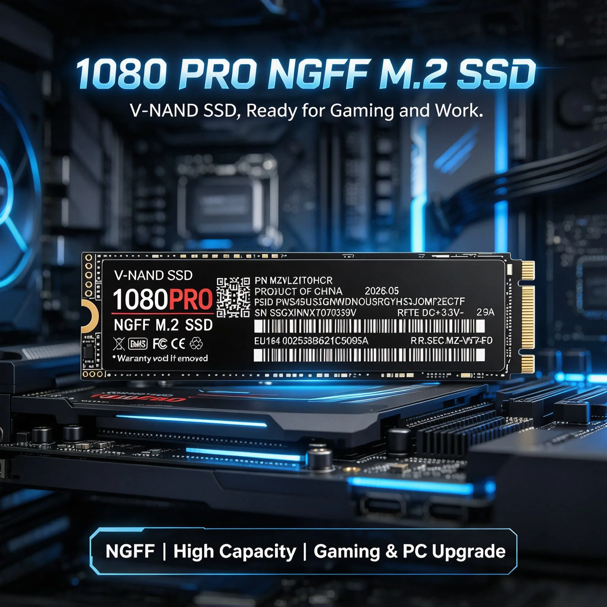 Inside Solid State Drive 1080PRO NGFF SSD M2 SATA3 4TB 2TB 500GB 1TB for Laptop Desktop Computer High Speed Gaming Office PC SSD
