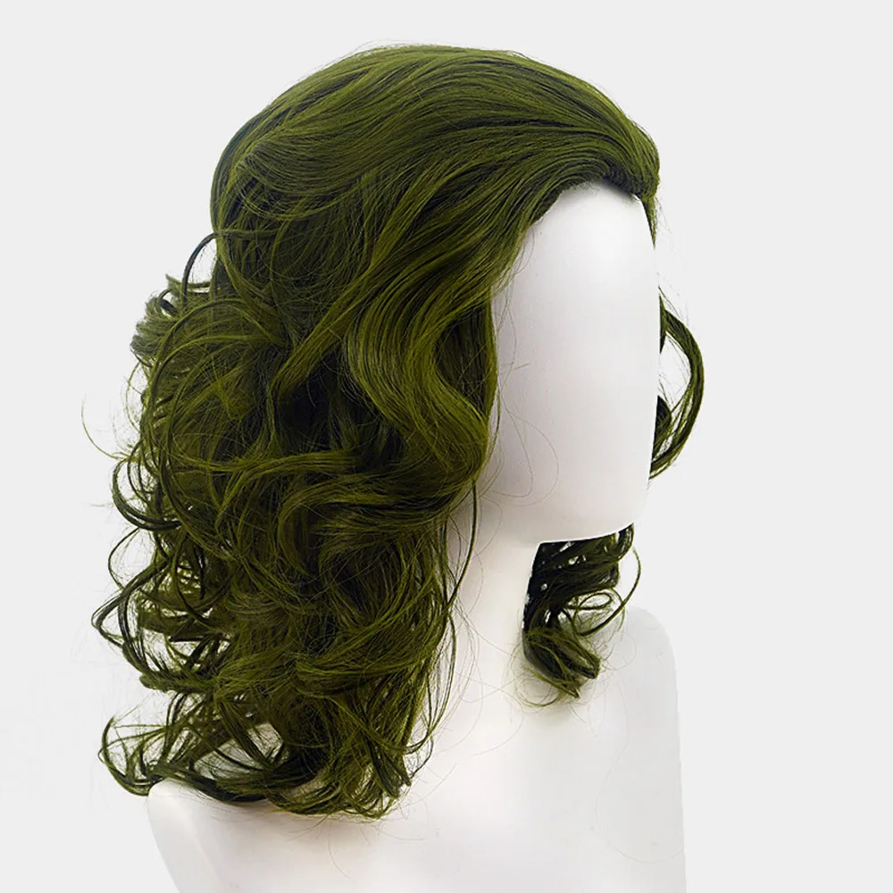 Short Green Synthetic Wig for Cosplay Party Carnival Halloween Adult Clown Outfit Heat Resistant Fiber Hair Anime Costume