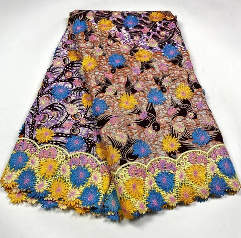 3D Super Lace Nigerian Wax Lace Fabric High Quality African Swiss Voile Lace Embroidery French Guipure Net Fabric Sewing Wedding