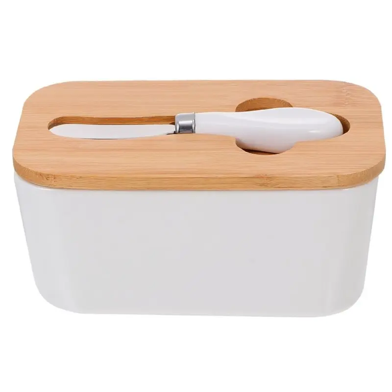 A84X- Butter Dish Butter Cutter Lid For Home Bakeries Restaurants Stain Scratch Resistant With Butter Spoon