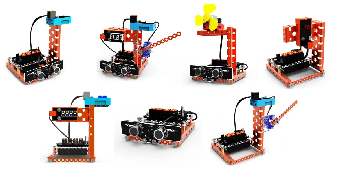 WeeeMake 15 1 Pro Intelligent Home Training Kit Orange Kids DIY STEM for Electronic Programming Coding Assemble Education