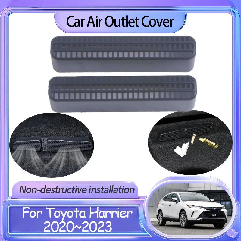 

Car Air Outlet Cover for Toyota Harrier Venza 2022 Accessories 2023 XU80 2020 2021 Under Seat Duct Vent Grille Interior Sticker