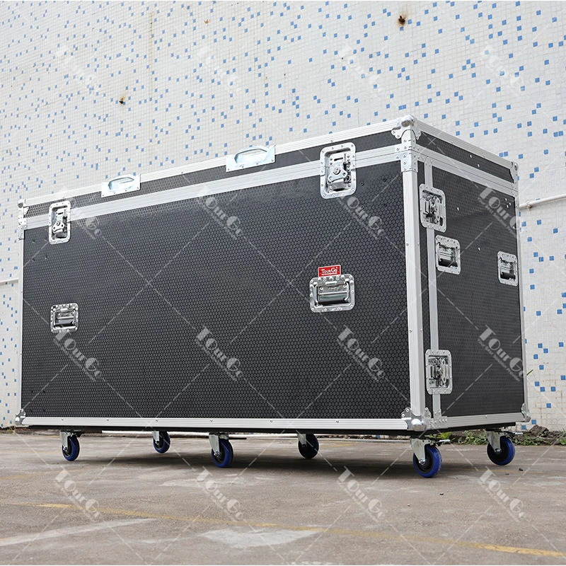 Portable 6x24 Inch Workstation Broadcasting Flight Cases for Video Production with Drawer and Sliding Table