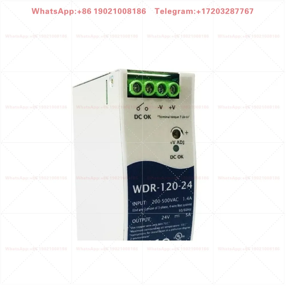 Guide rail type WDR-120-24 switching power supply 380V input transformer 24V/12V DC 60W