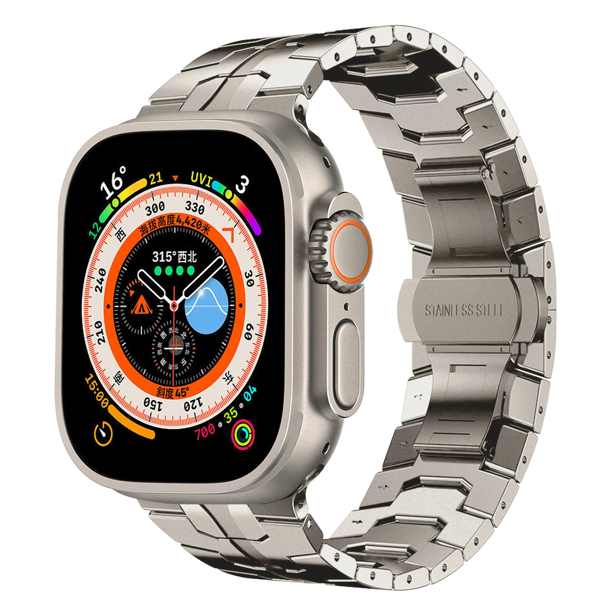 

RYB Luxury Titanium DLC Scratch Resistant Stainless Steel Metal Watch Bands for Apple Watch Series 10 9 8 7 6 Ultra 42mm 46mm