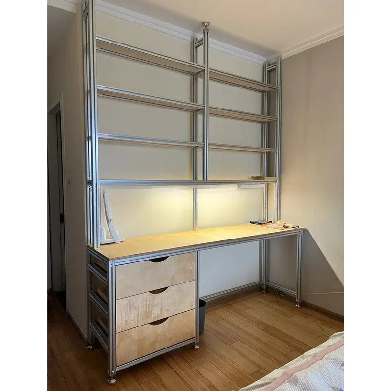 Aluminum profile household drawer writing table bookshelf marine board computer desk multi-functional