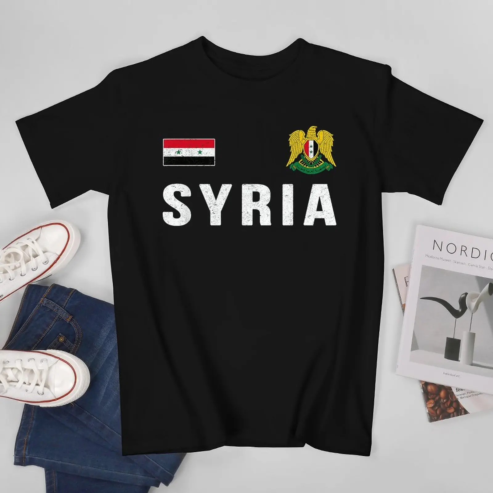 Syria Flag Syrians Men Tshirt Tees T-Shirt O-neck T Shirts Women Boys Clothing 100% Cotton
