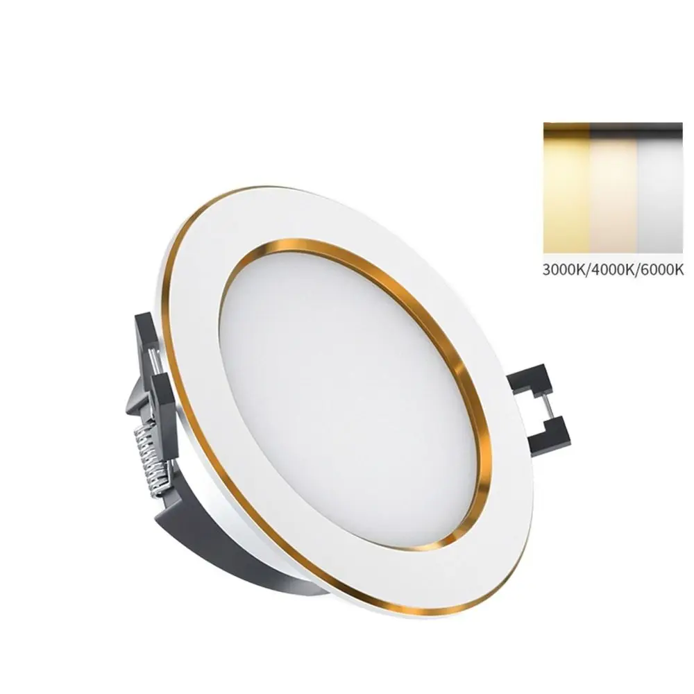 Small Recessed LED Downlight Spot Light Energy Saving Down Lights Tricolor Dimmable Anti Glare Ceiling Spot Lights Indoor