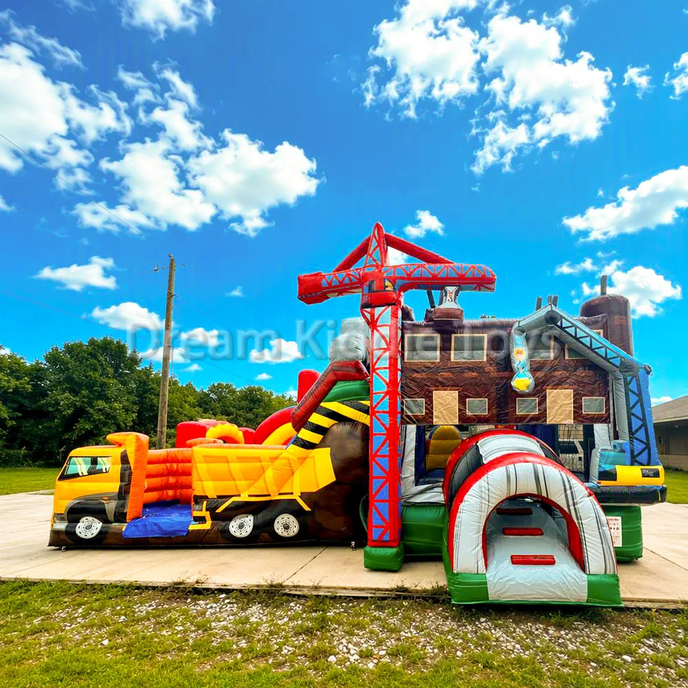 Commercial Bounce House With Slide Construction Dump Truck Inflatable Combo for Outdoor Playground Rental