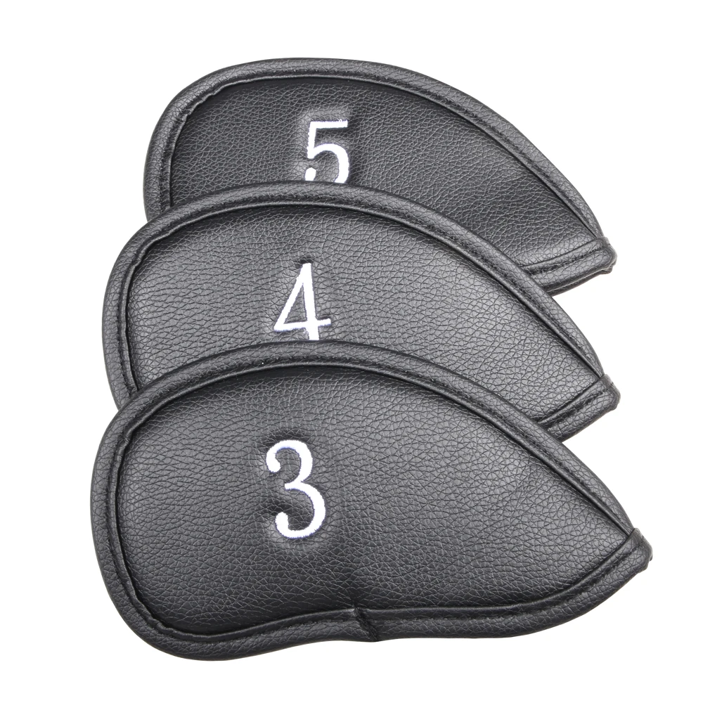 12 Pcs/set Portable PU Golf Club Iron Head Covers Protector Golfs Head Cover Set Golf Iron Head Cover