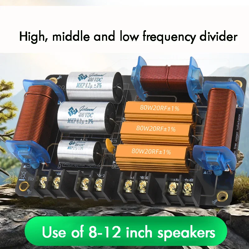 High, middle and low 3-way stage performance audio crossover 10-12 inch speaker crossover suitable for home performance KTV
