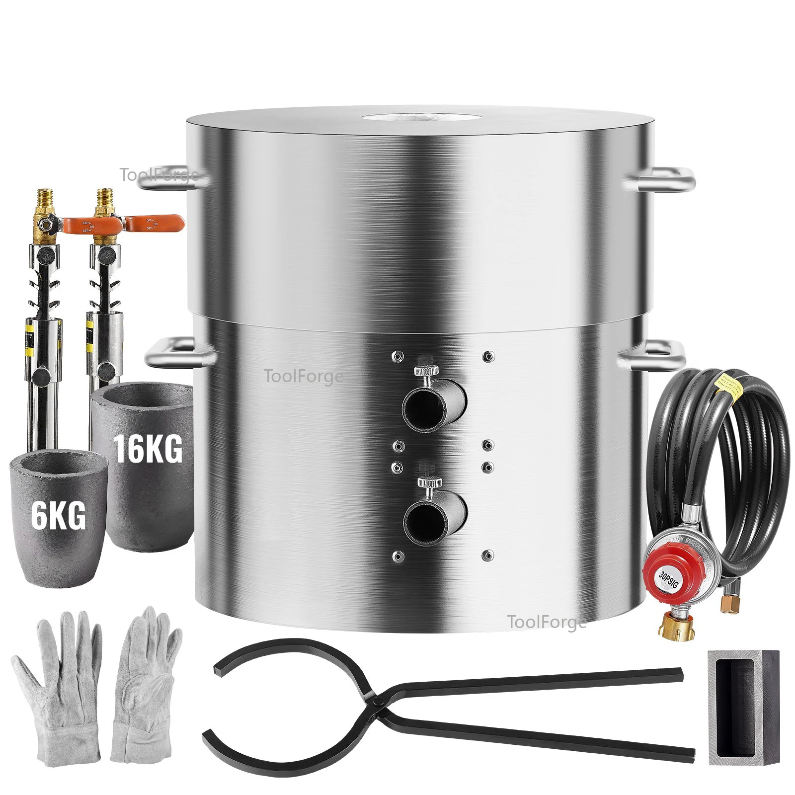 Melting Furnace Kit, 16KG Large Capacity Foundry Home Kilns For Metal Scrap Recycle, Gold Copper Silver Casting