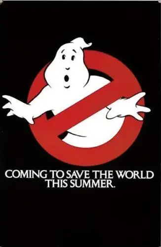GHOSTBUSTERS MOVIE PROMO METAL TIN SIGN COMING TO SAVE  THE WORLD THIS SUMMER sign