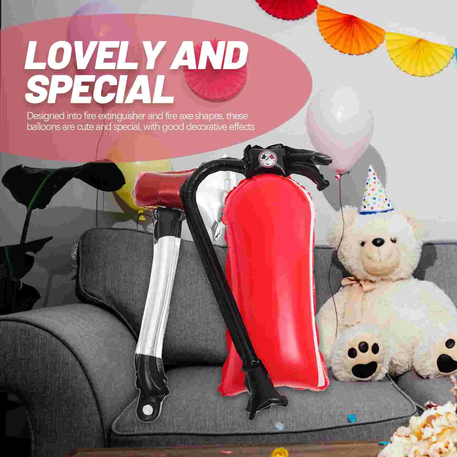 Toys Fire Party Extinguisher Balloon Inflatable Stick Decoration Props Axe Decorations 4600X1900X001CM Firefighting Child