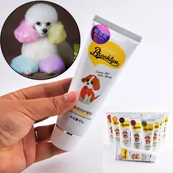 Pet Dye Cream  80g Semi Permanent High Pigmented Colorful Dog Hair Bright Coloring Dyestuff Pigment Supplies for Home