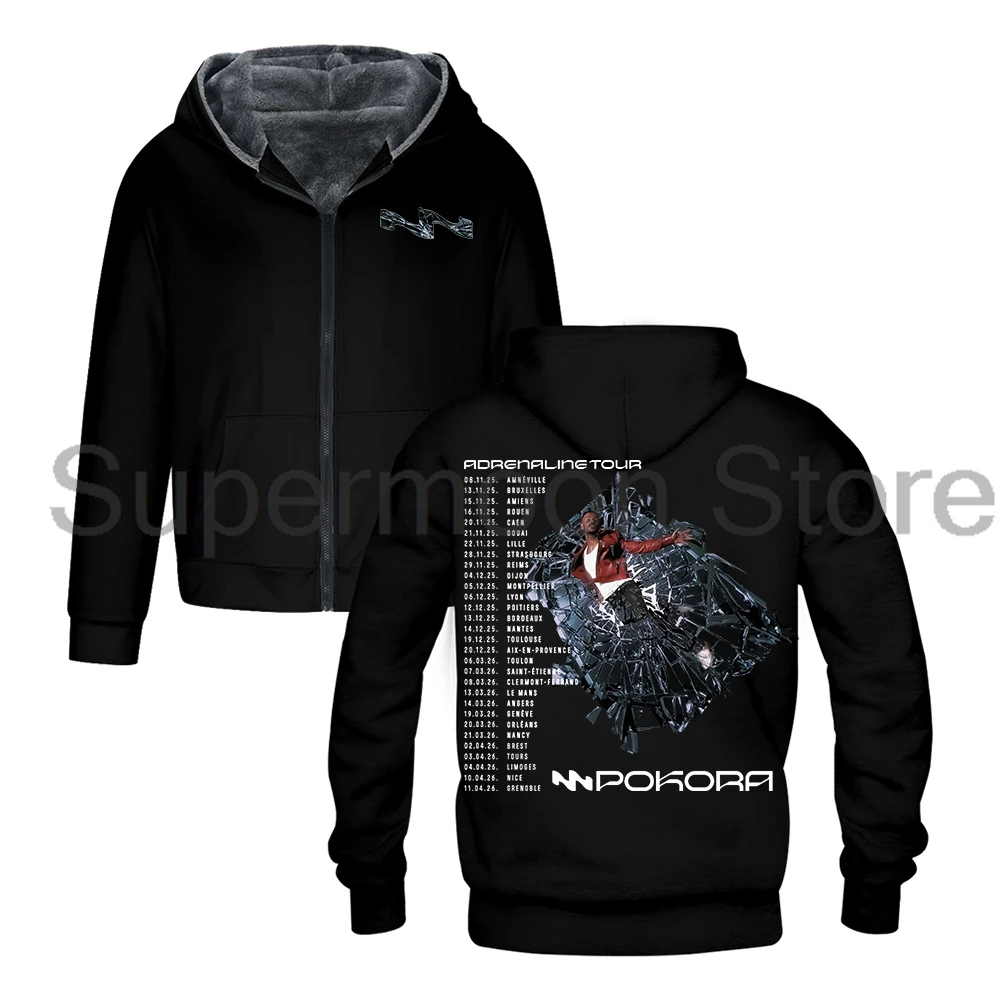 Matt Pokora Adrenaline Tour 2025 Zipper Hoodie Unisex Long Sleeve Streetwear Men Women Jacket Parkas Winter Coat