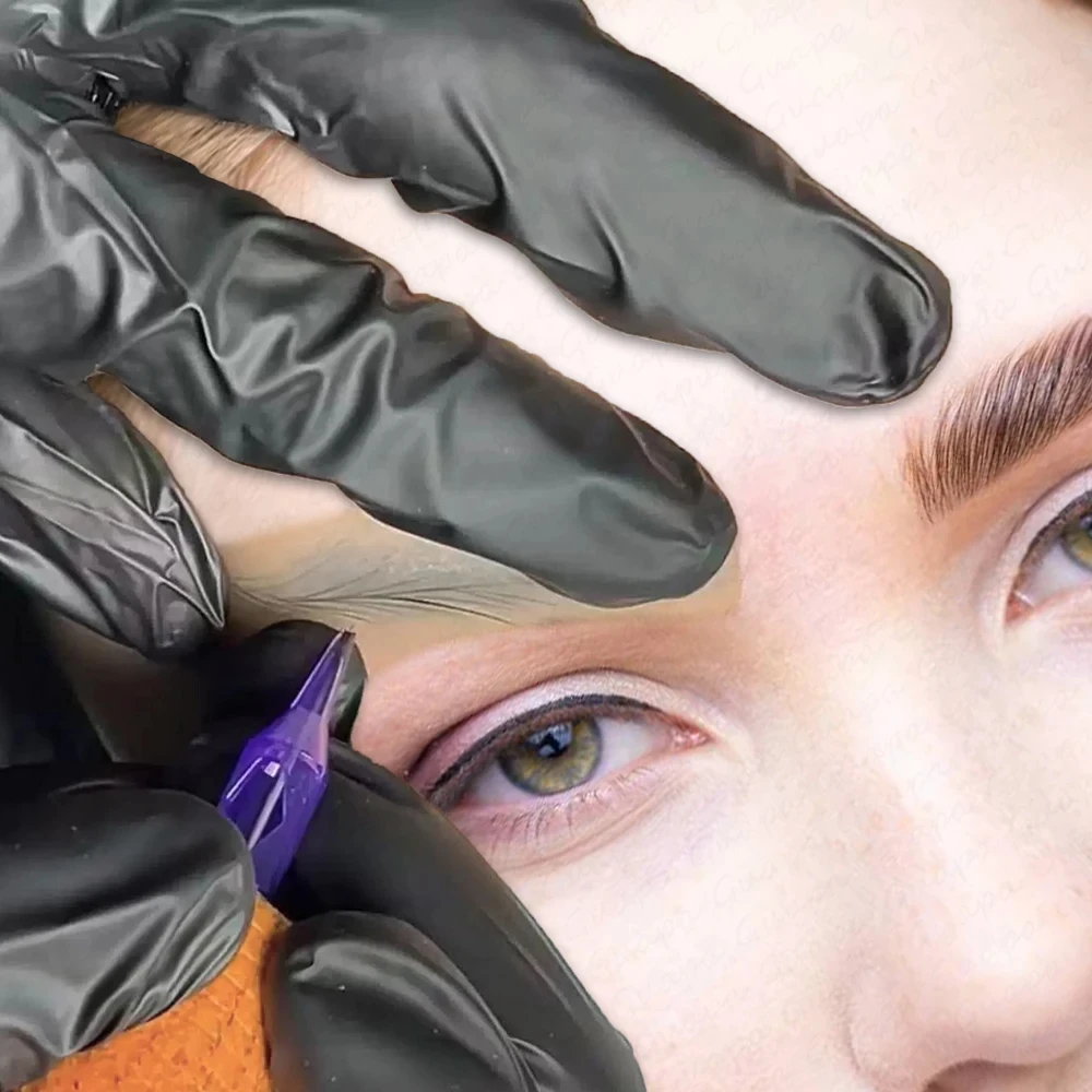 Pelle per pratica del tatuaggio del sopracciglio in silicone con adesivi Wild Line - Tampone da allenamento riutilizzabile per trucco semipermanente, amico principiante