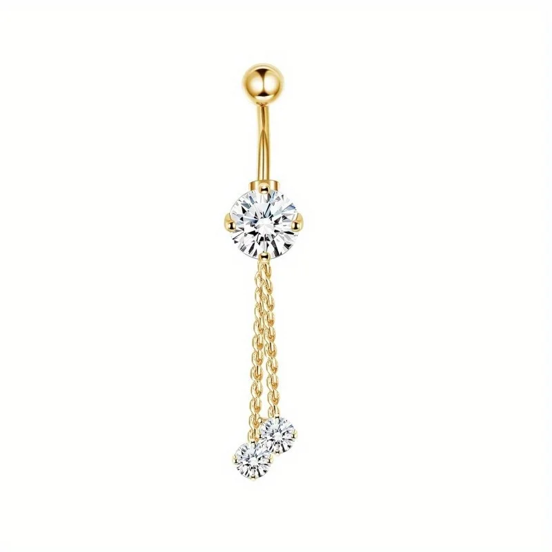 Cute Cubic Zirconia Dangle Belly Button Ring