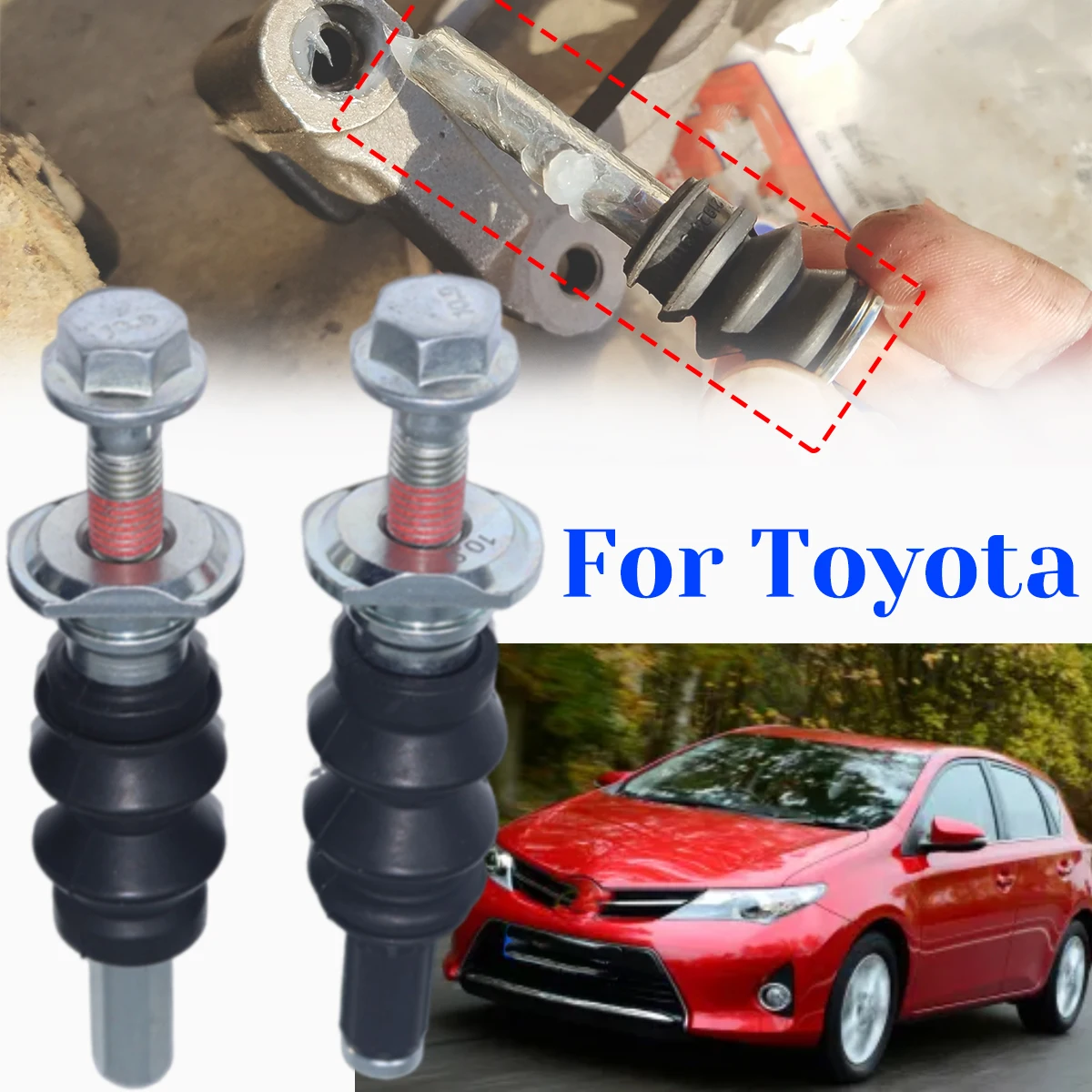 

Front Brake Caliper Slider Guide Pins Bolt Kit for Toyota Auris Van 2013-2018 Bellows Sleeve Bushing Boot Housing Rubber Slave