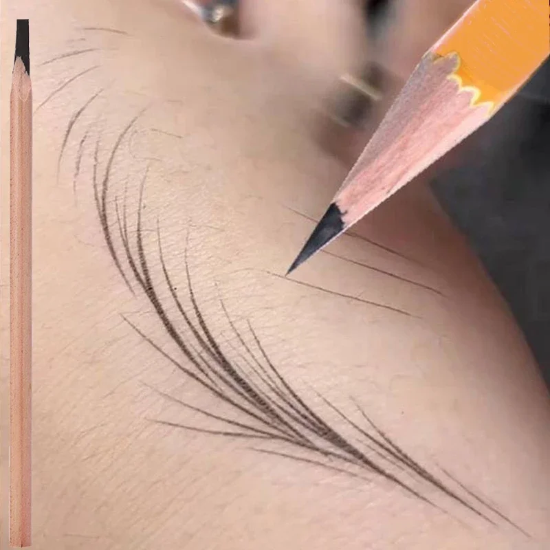 Microblading lápis de sobrancelha de madeira à prova de manchas usar delineador de longa duração natural macio suave sobrancelhas tatuagem caneta ferramentas de maquiagem