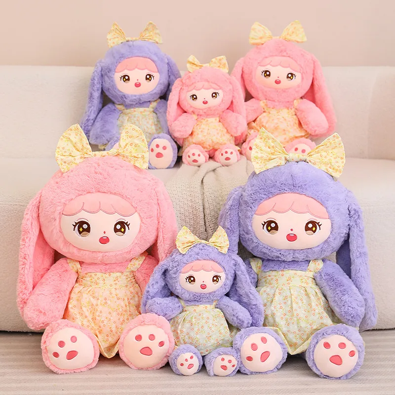 Girl Heart Beauty Fluffy Bunny With Dress Plush Toys Home Sofa Decor Baby Sleeping Appease Stuffed Cartoon Doll Birthday Gift