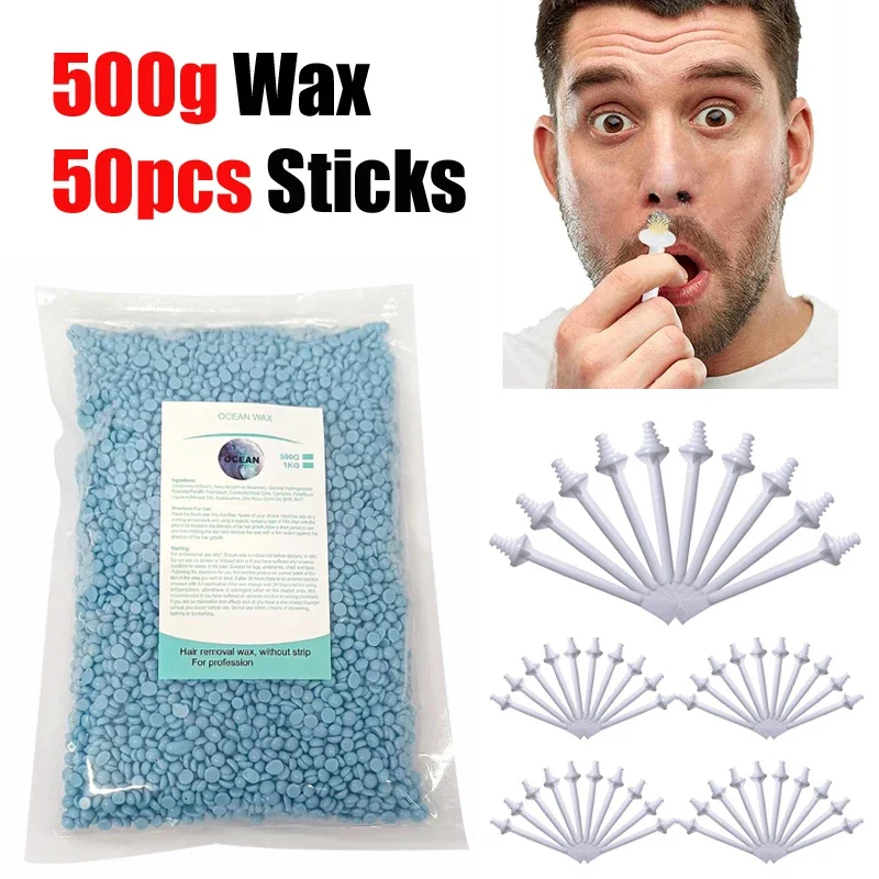 Portable Nasal Wax Kit 50g-500g For Men and Women Home Waxing Hair Removal Wax Kit Nasal Wax Cleaning Kit Nose Grooming