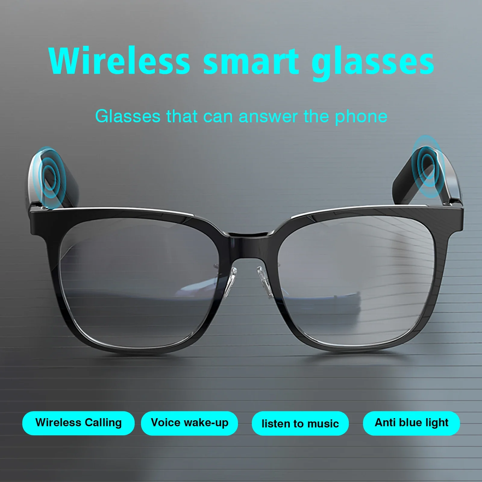 Wireless smart glasses with music playback and wireless calling functions, compatible with Android and iOS