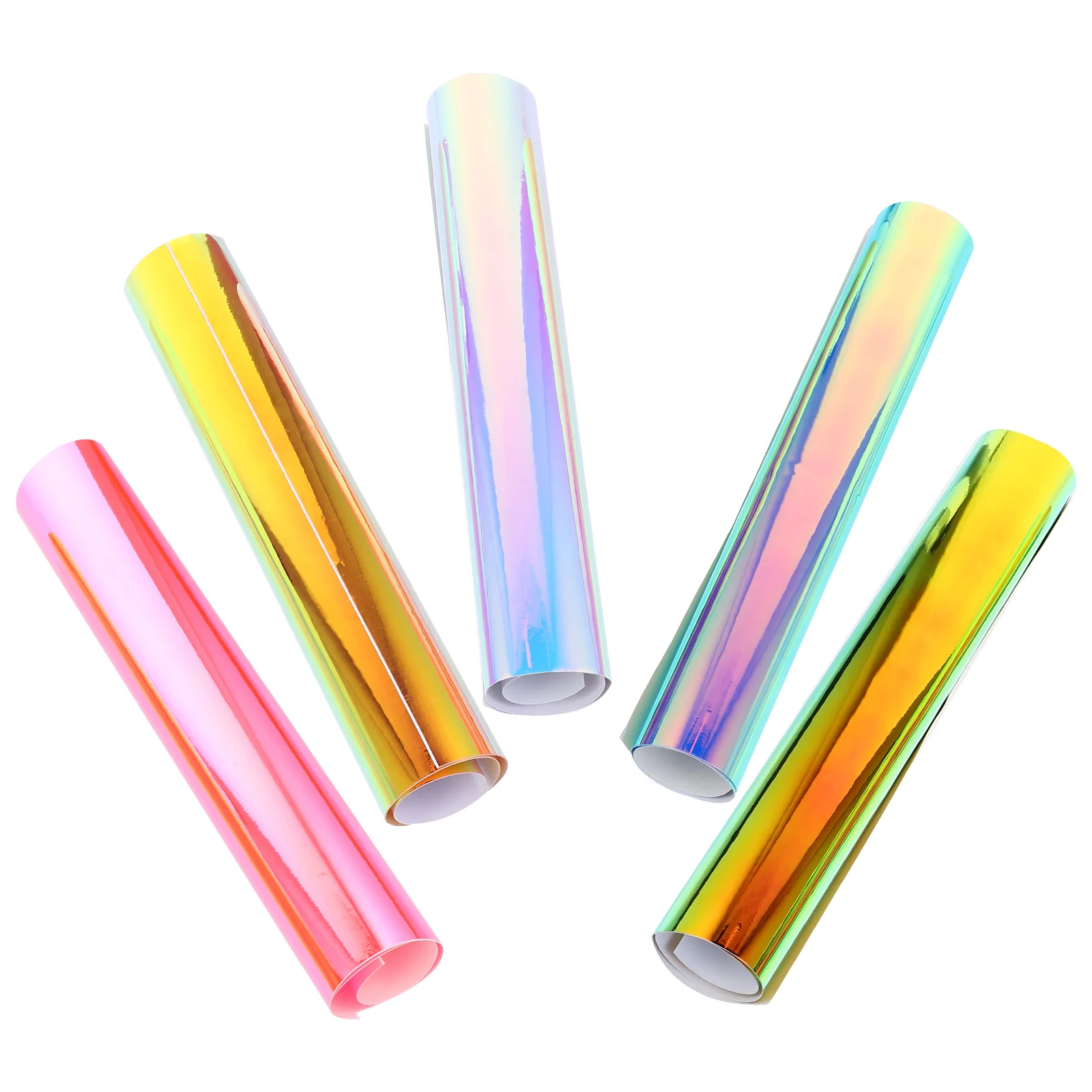 

5Pcs Rainbow Effect Self-Adhesive Vinyl Films Perfect for Clothing Decoration 30x25cm DIY Transfer Film Lettering Membrane